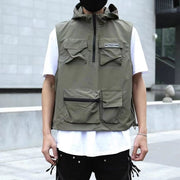 Workwear Casual Vest Sports Hooded Vest