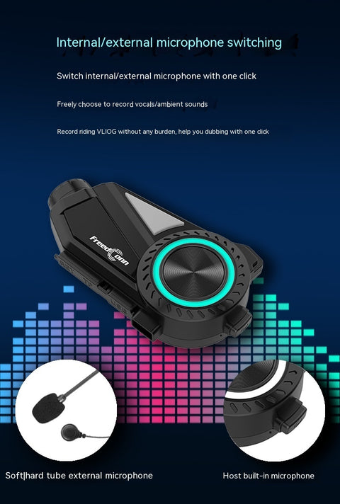 Motorcycle Helmet Intercom Bluetooth Headset Driving Recorder R3