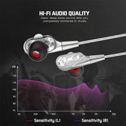 Headphone Dual-Moving Coil Headset Wire-Controlled Gaming Headset With Mic