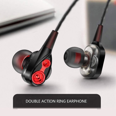 Headphone Dual-Moving Coil Headset Wire-Controlled Gaming Headset With Mic