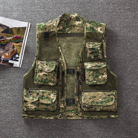 Summer Outdoor Men'S Camouflage Mesh Vest Photography Vest Quick-Drying Vest