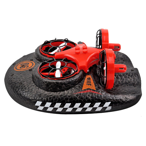 RC Boat Water Land And Air Four-Axis  Hovercraft Three-in-one Multi-function Toy One-button Tumbling Mini Drone