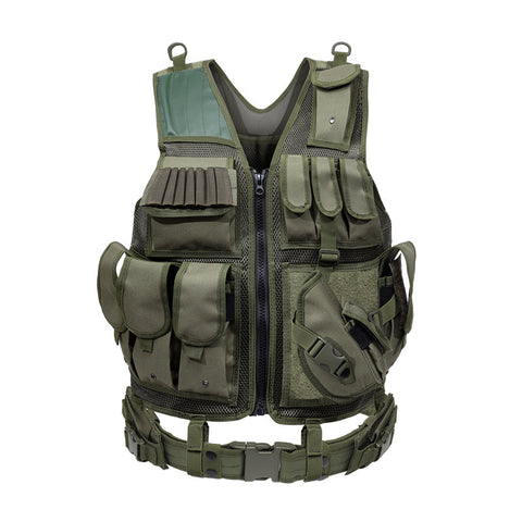 Equipped with tactical vest and vest