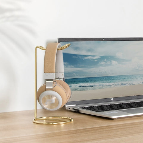 Metal Base Headphone Bracket Computer Desktop Rose Gold Headphone Holder