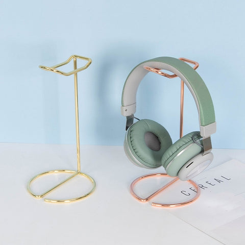 Metal Base Headphone Bracket Computer Desktop Rose Gold Headphone Holder