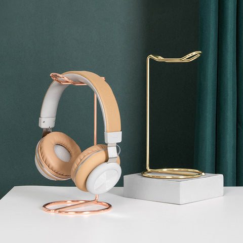 Metal Base Headphone Bracket Computer Desktop Rose Gold Headphone Holder