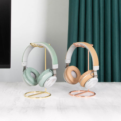 Metal Base Headphone Bracket Computer Desktop Rose Gold Headphone Holder