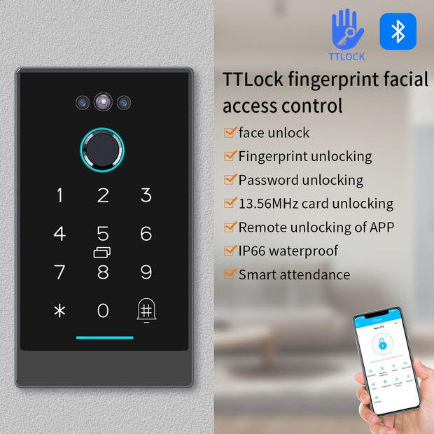 Lock All Face Recognition Waterproof Fingerprint Access Control Machine