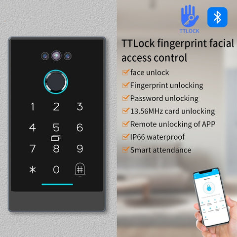 Lock All Face Recognition Waterproof Fingerprint Access Control Machine