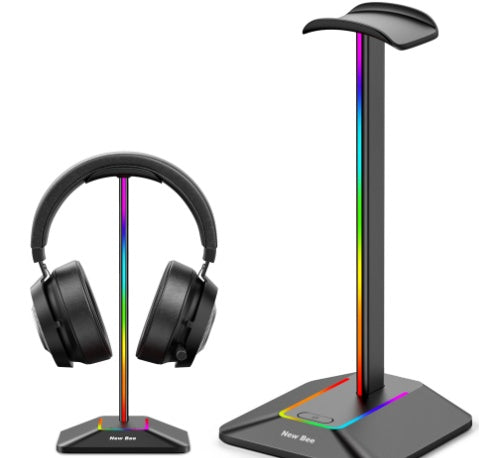 Dual Output Colorful Headwear Headset Display Rack Data Transmission Headphone Holder RGB Luminous Gaming