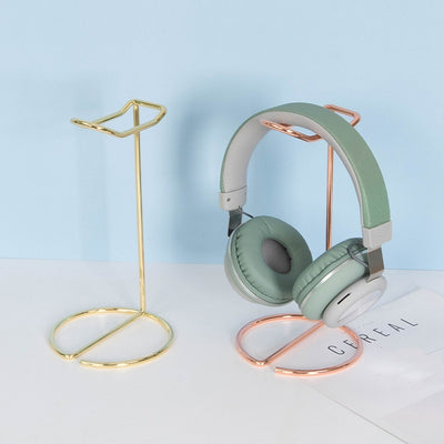 Metal Base Headphone Bracket Computer Desktop Rose Gold Headphone Holder