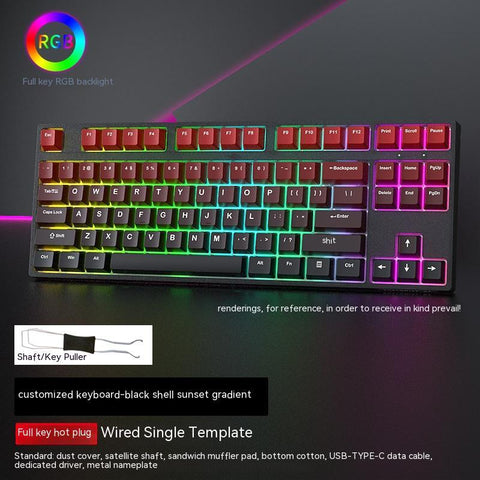 Wired Single-mode Hot-swappable Axis Gaming Gaming Chicken Keyboard