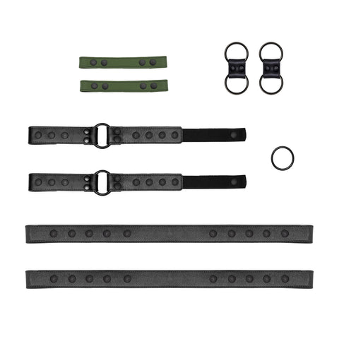 Military Green Genuine Leather Chest Strap With Male Head Layer