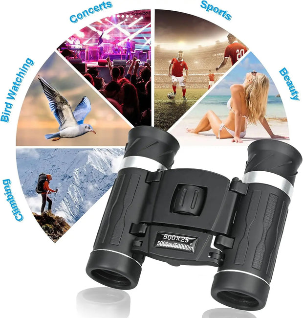 500-25 Portable Hd Zoom 5000M-50000M Binoculars Telescope Powerful Folding Long Distance Vision Hunting Outdoor Camping Sports