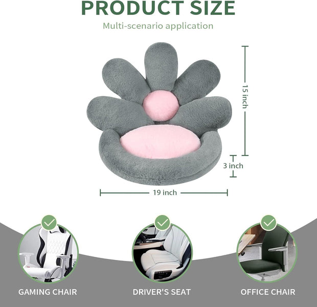 Round Nesting Cat Scratching Board Pet Nest Mat Flower Shape Seat Cushion Comfy Kawaii Gaming Chair Cushions 19 Inch Lazy Sofa Office Floor Pillow Cute Stuff For Gamer Bedroom Decor Grey