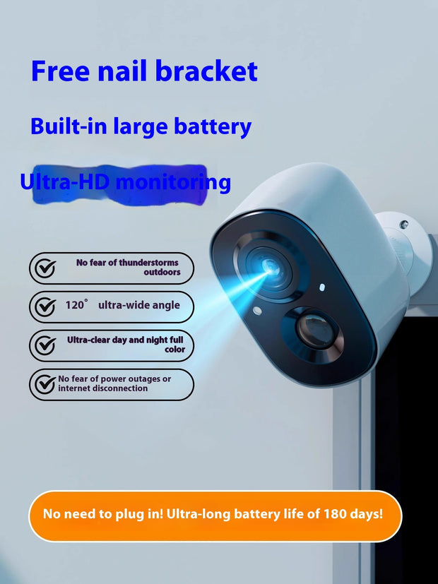 Battery Surveillance Camera Wireless Wifi Connection Mobile Phone Remote Plug-in Punch-free