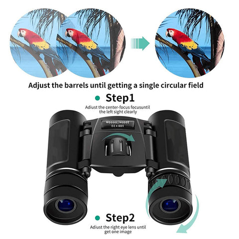 300x25 Binoculars High Magnification HD Folding Night Vision