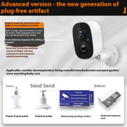 Battery Surveillance Camera Wireless Wifi Connection Mobile Phone Remote Plug-in Punch-free