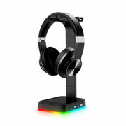 Desktop Gamer 2 In 1 RGB Headphone Stand Power Strip Desk Gaming Headset Holder With 2 USB Charging Earphone Hanger